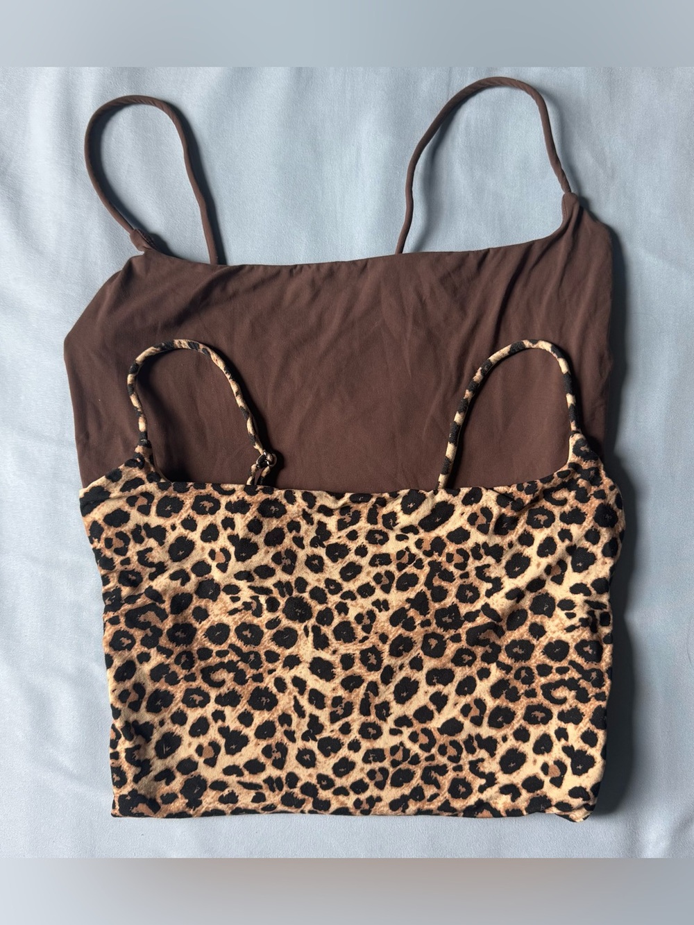 Leopard Print & Chocolate Brown Cami Set